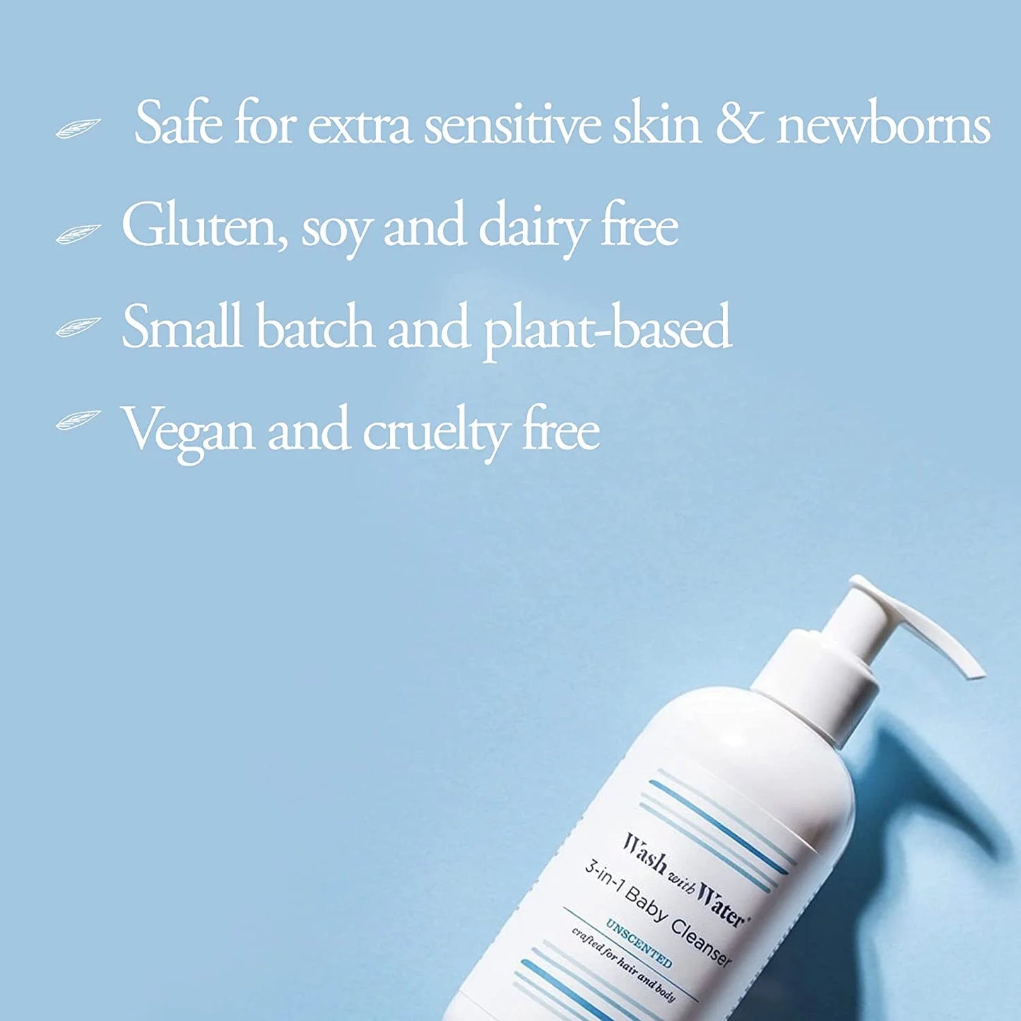 3-in-1 Baby Cleanser, Unscented, Wash with Water