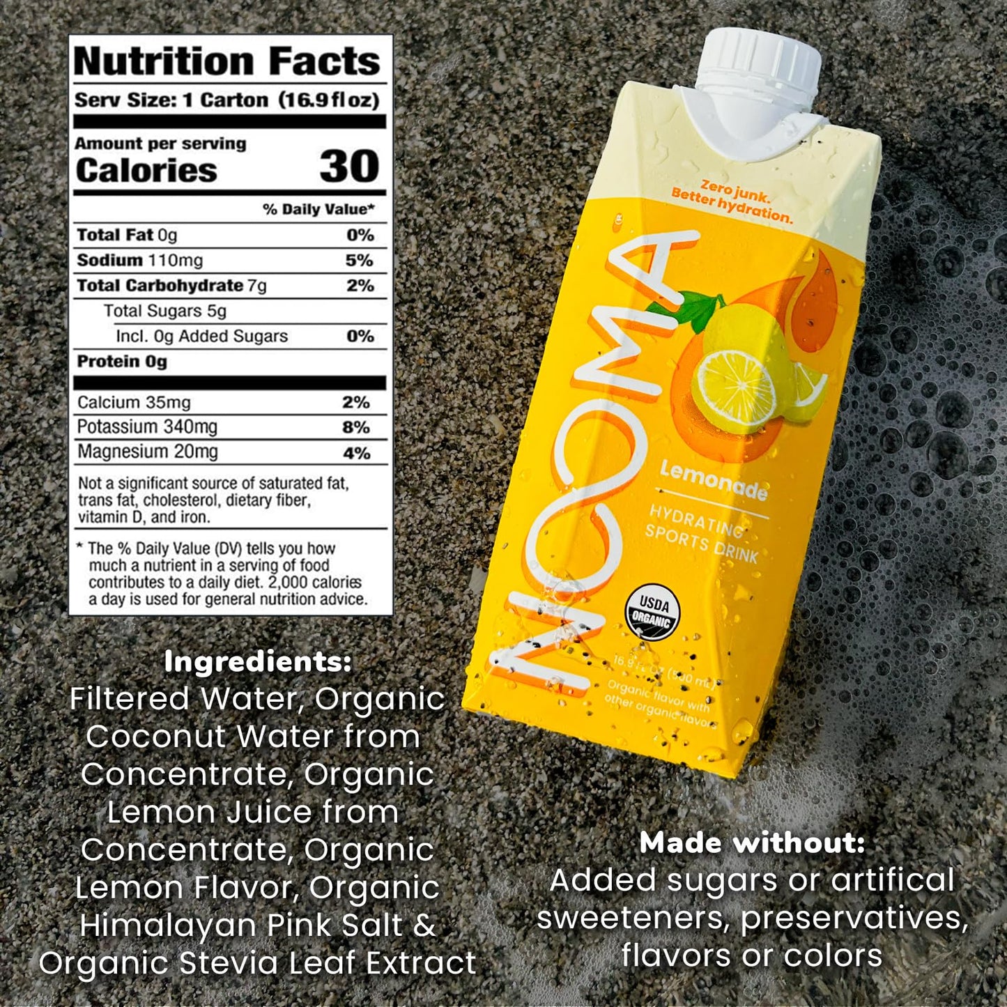 Hydrating Sports Drink - Lemonade, 16.9 oz, NOOMA
