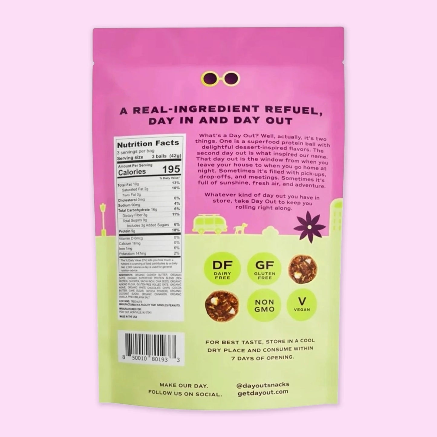 Cinnamon Bun Protein Balls, Grab & Go, 1.5 oz, Day Out