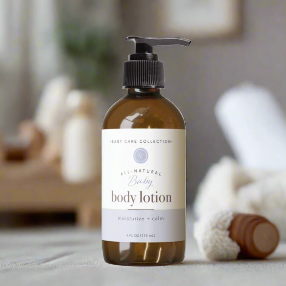 Baby Body Lotion, Moisturize + Calm, 4oz, Rowe Casa Organics