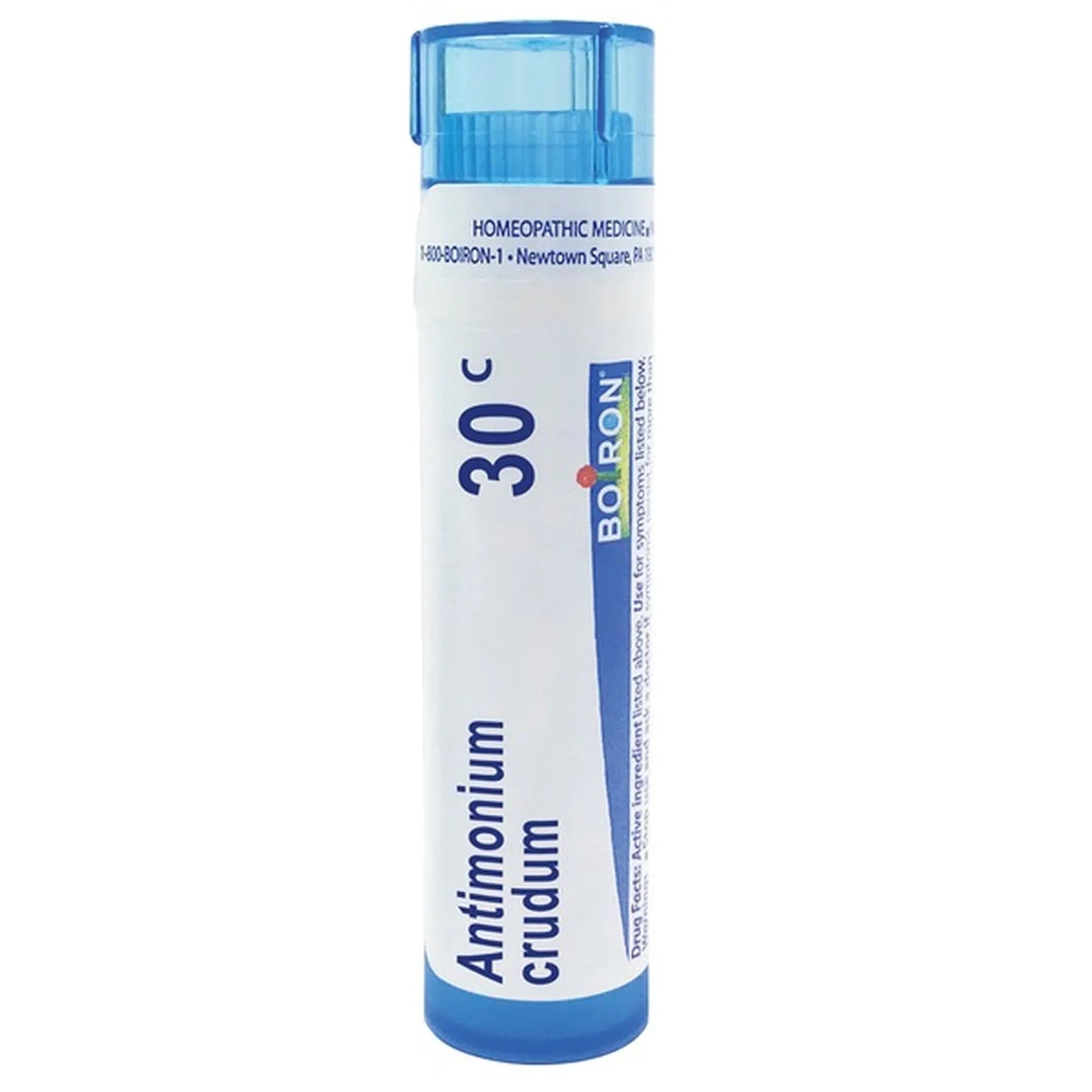 Antimonium Crudum 6C, 30C, 200CK, Homeopathic Medicine for Indigestion, Boiron, 80 Pills (Pill Size #40)