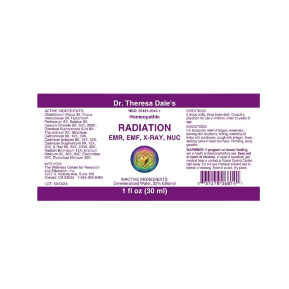 Homeopathic Radiation, EMR, X-Ray, NUC, Dropper, 1 oz, Dr. Dale
