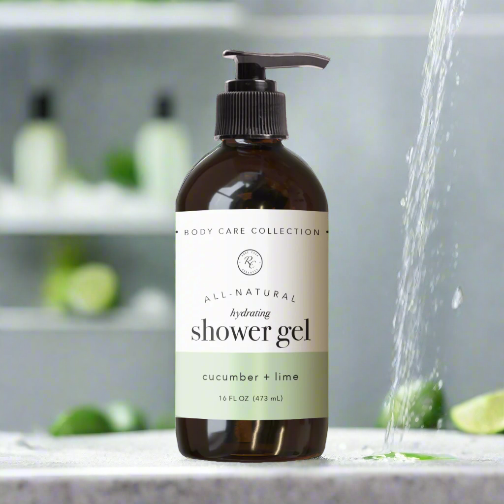 Hydrating Shower Gel, Cucumber + Lime, 16oz, Rowe Casa Organics