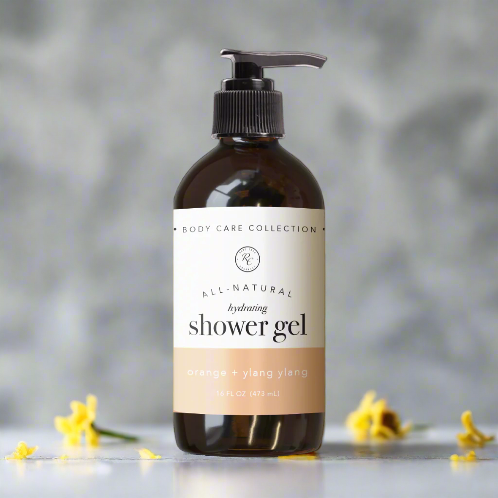 Hydrating Shower Gel, Orange + Ylang Ylang, 16oz, Rowe Casa Organics