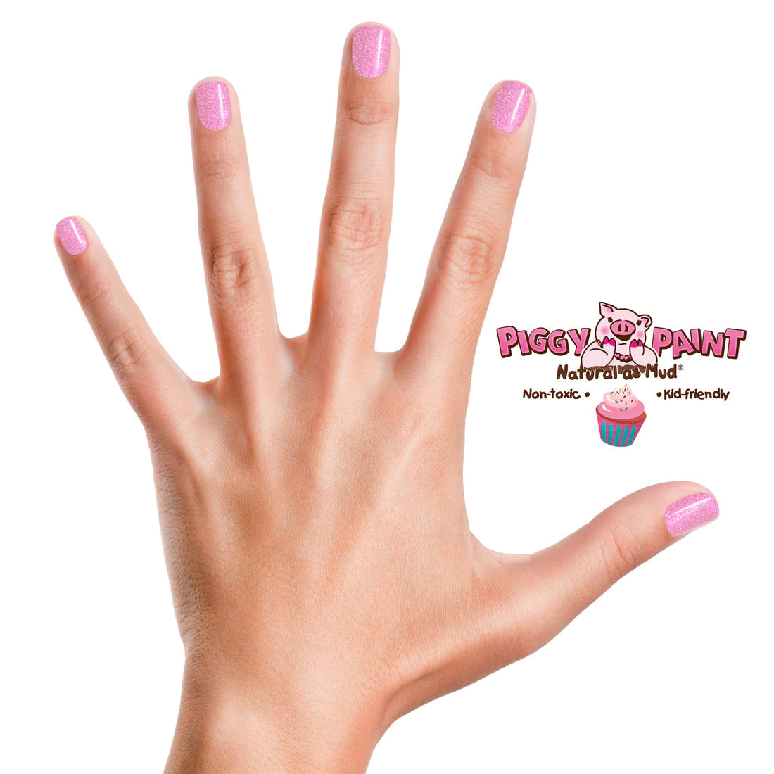 Glitter Light Pink Polish - Cupcake Cutie Scented, 0.25oz, Piggy Paint