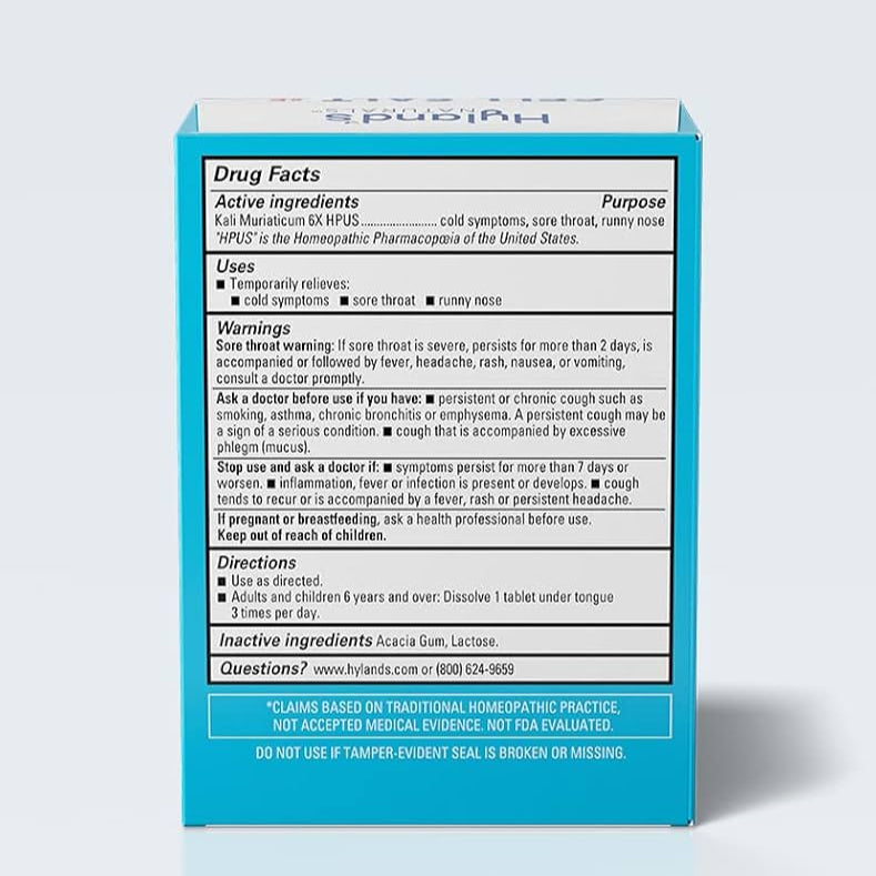 Cell Salt #5 Kali Mur 6x, 100 Tablets, Hyland's