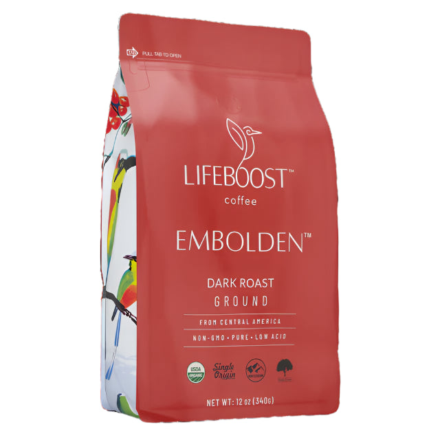 Embolden Dark Roast Ground Coffee, 12oz, Lifeboost