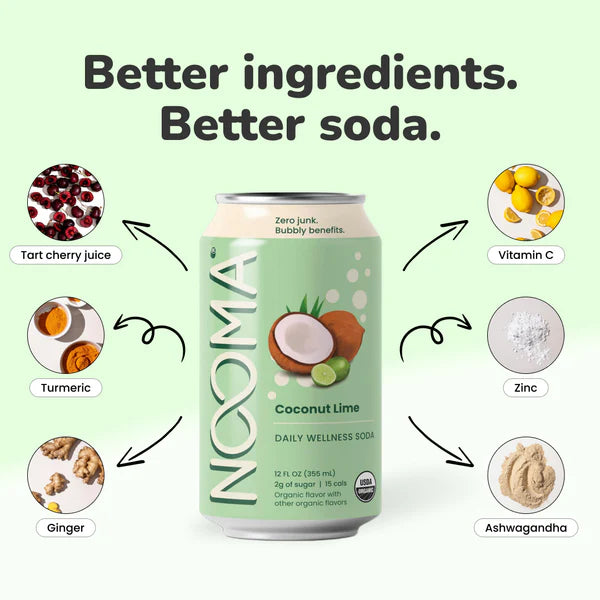 Daily Wellness Sodas - Coconut Lime, 12oz, NOOMA