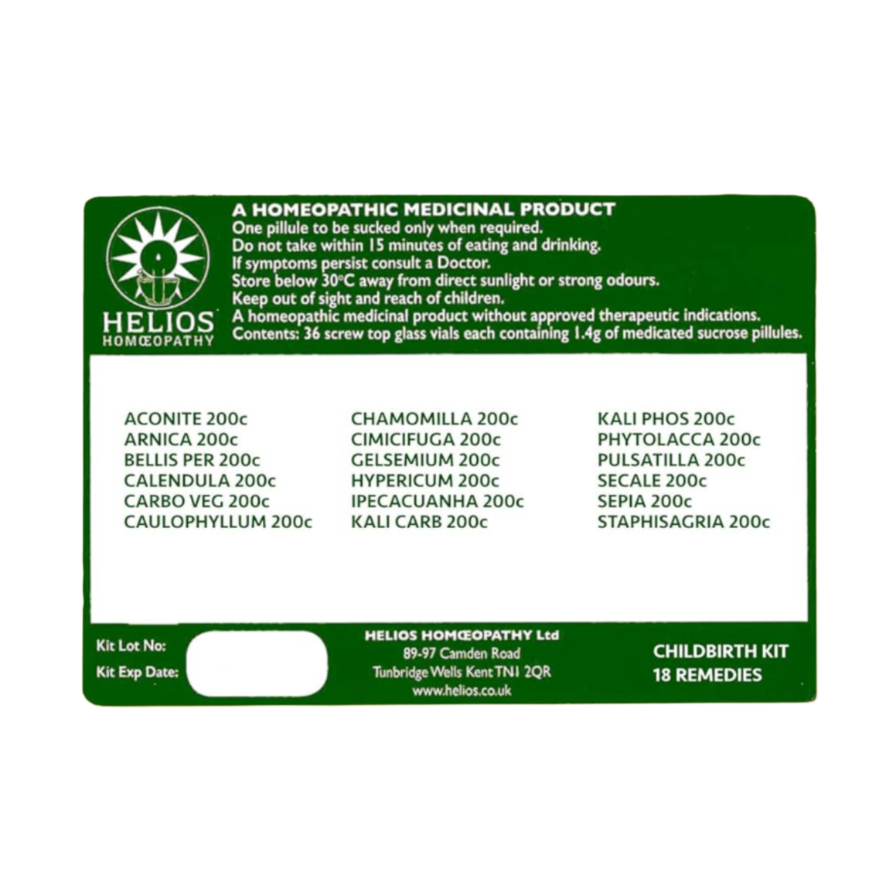 Childbirth Homeopathic Remedy Kit, Helios