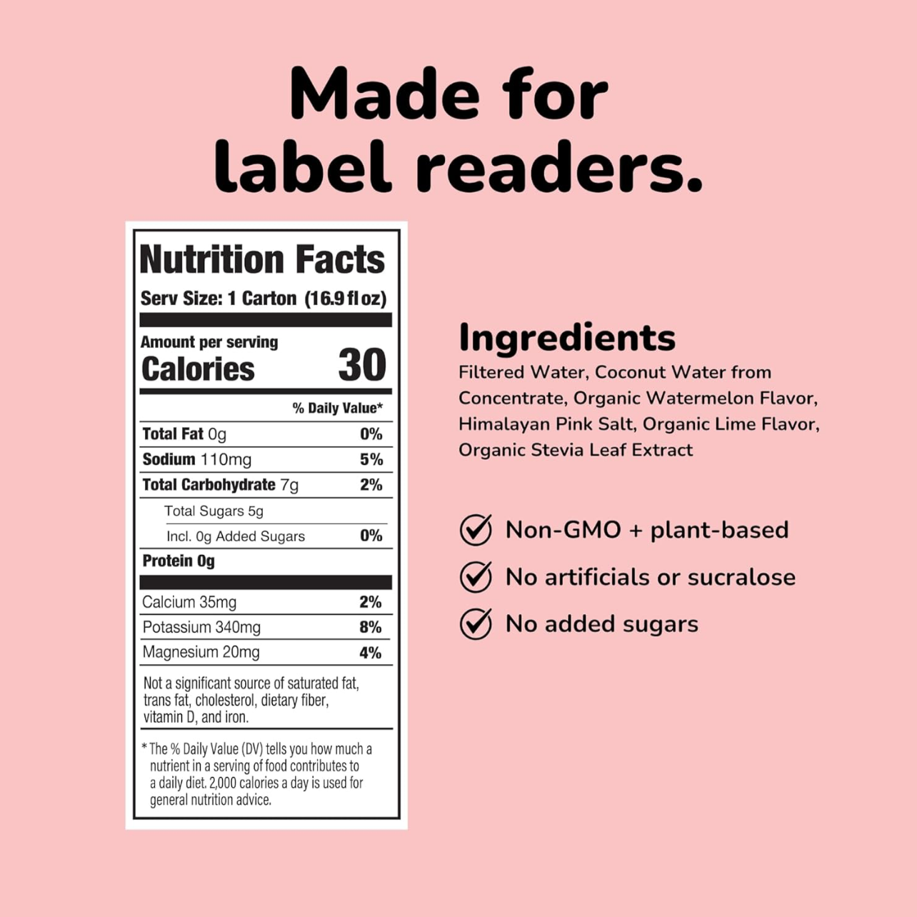 Hydrating Sports Drink - Watermelon Lime, 16.9 oz, NOOMA