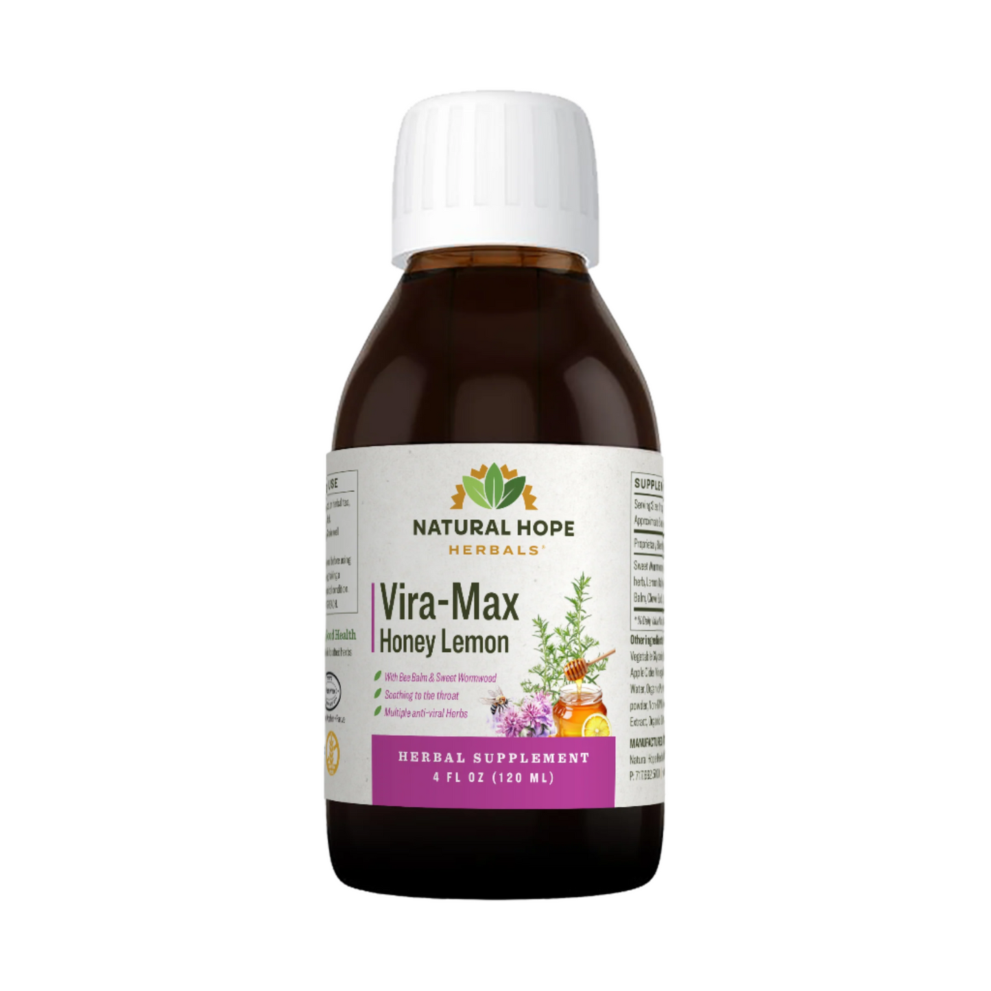 Vira-Max Honey Lemon Syrup, 4oz, Natural Hope Herbals