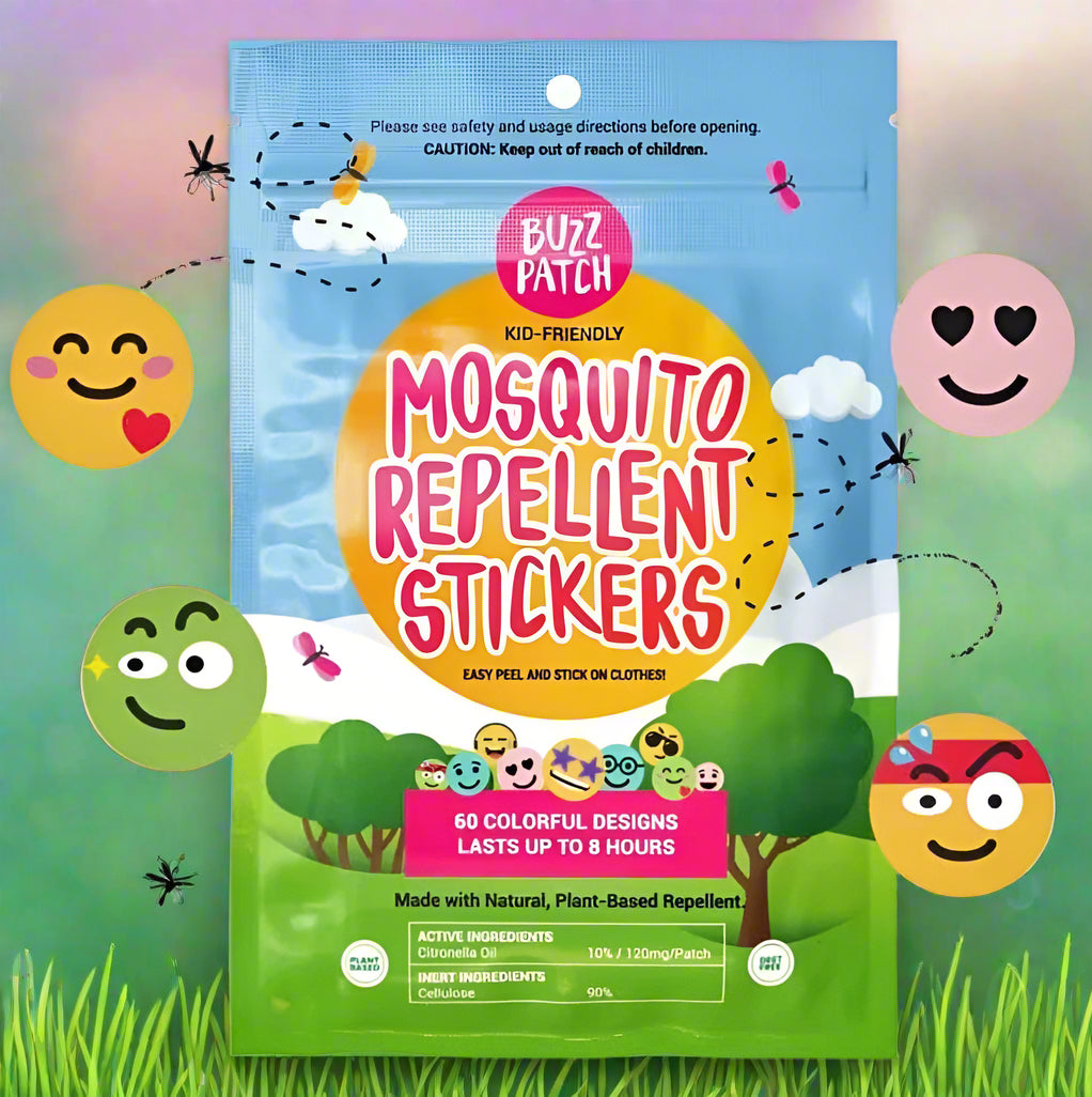 Mosquito Repellent Stickers, 24 Colorful Designs