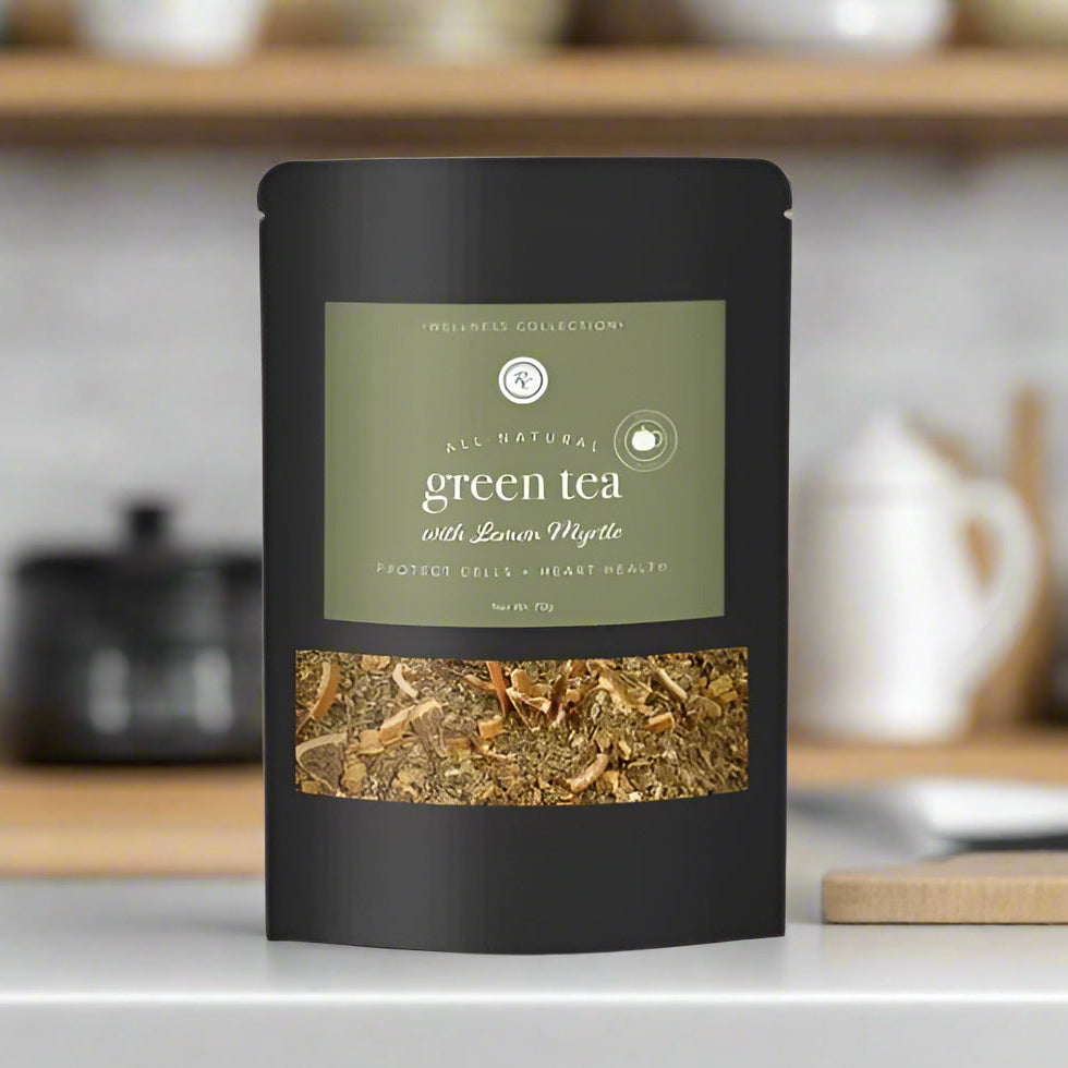 Green Tea With Lemon Myrtle, Protect Cells + Heart Health, Rowe Casa Organics