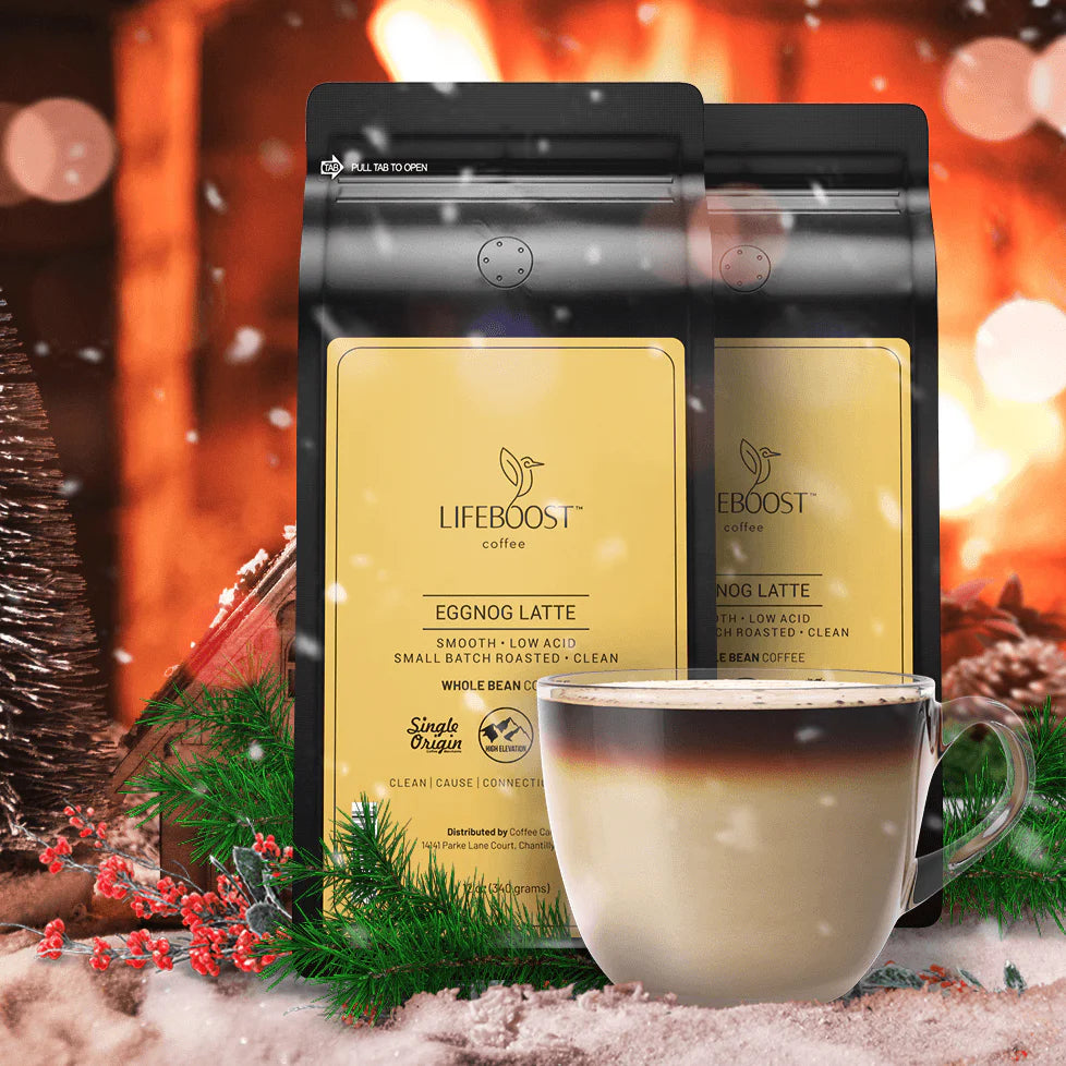 Eggnog Latte Ground Coffee, 12oz, LifeBoost