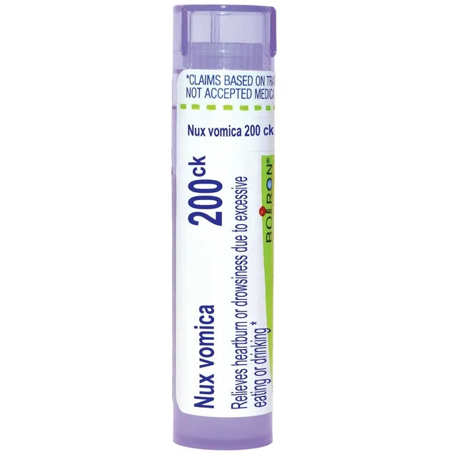 Nux Vomica 30C, 200CK, 1M, Homeopathic Medicine for Heartburn or Drowsiness Due to Excessive Eating or Drinking, Boiron, 80 Pills (Pill Size #40)