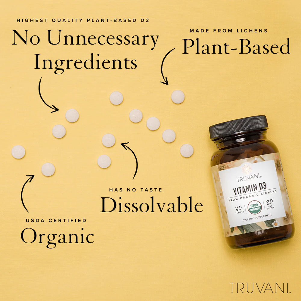 Vitamin D3 From Organic Lichens, 30 Tablets, Truvani