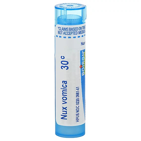 Nux Vomica 30C, 200CK, 1M, Homeopathic Medicine for Heartburn or Drowsiness Due to Excessive Eating or Drinking, Boiron, 80 Pills (Pill Size #40)