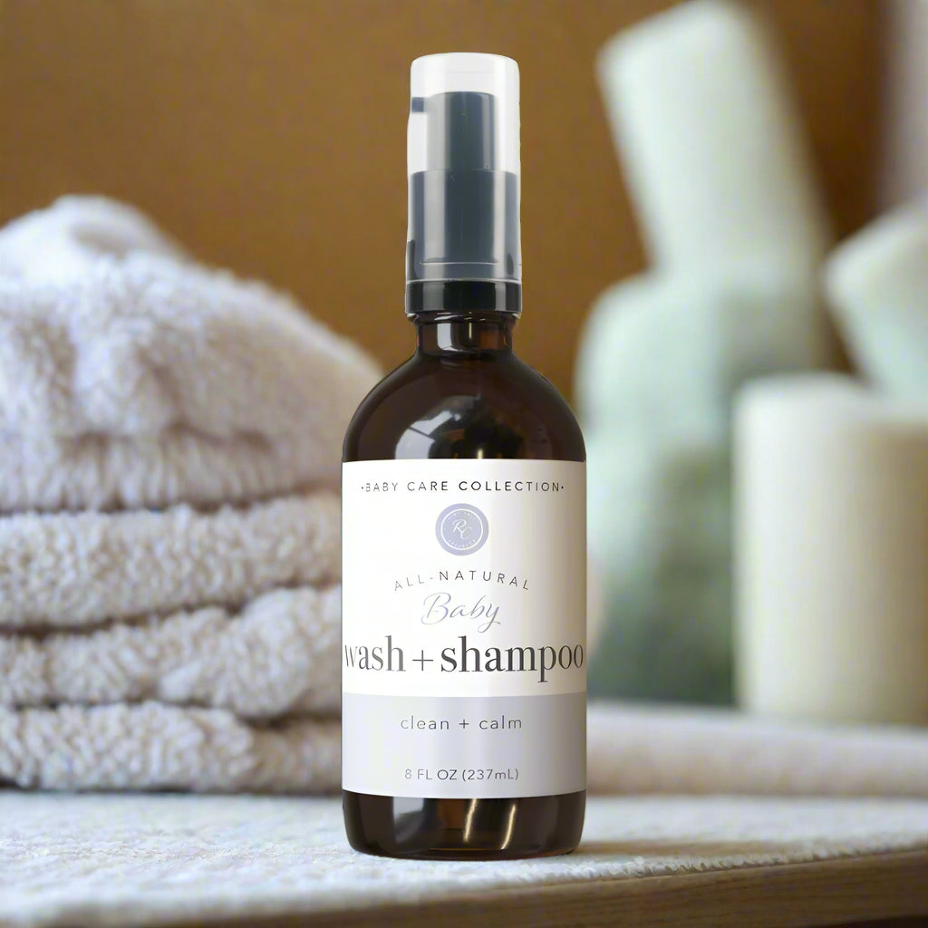 Baby Wash & Shampoo, Clean + Calm, 8oz, Rowe Casa Organics