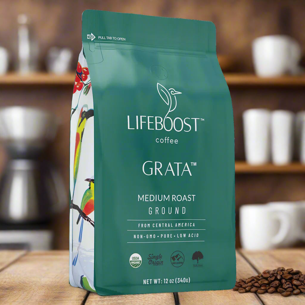 Medium Roast Ground Coffee, 12oz, Lifeboost