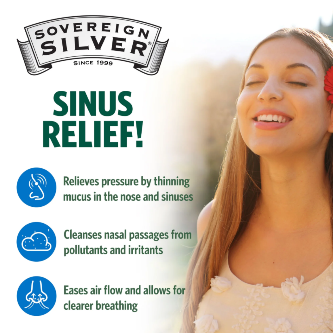 Bio-Active Silver Hydrosol Nasal Spray Sinus Relief (10 PPM), 1-2 fl oz