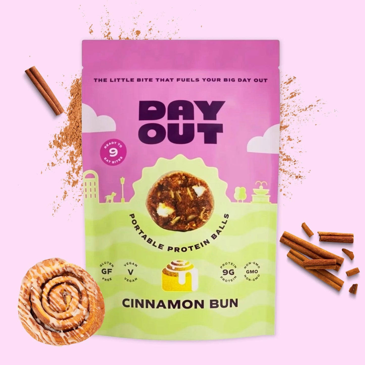 Cinnamon Bun Protein Balls, Grab & Go, 1.5 oz, Day Out