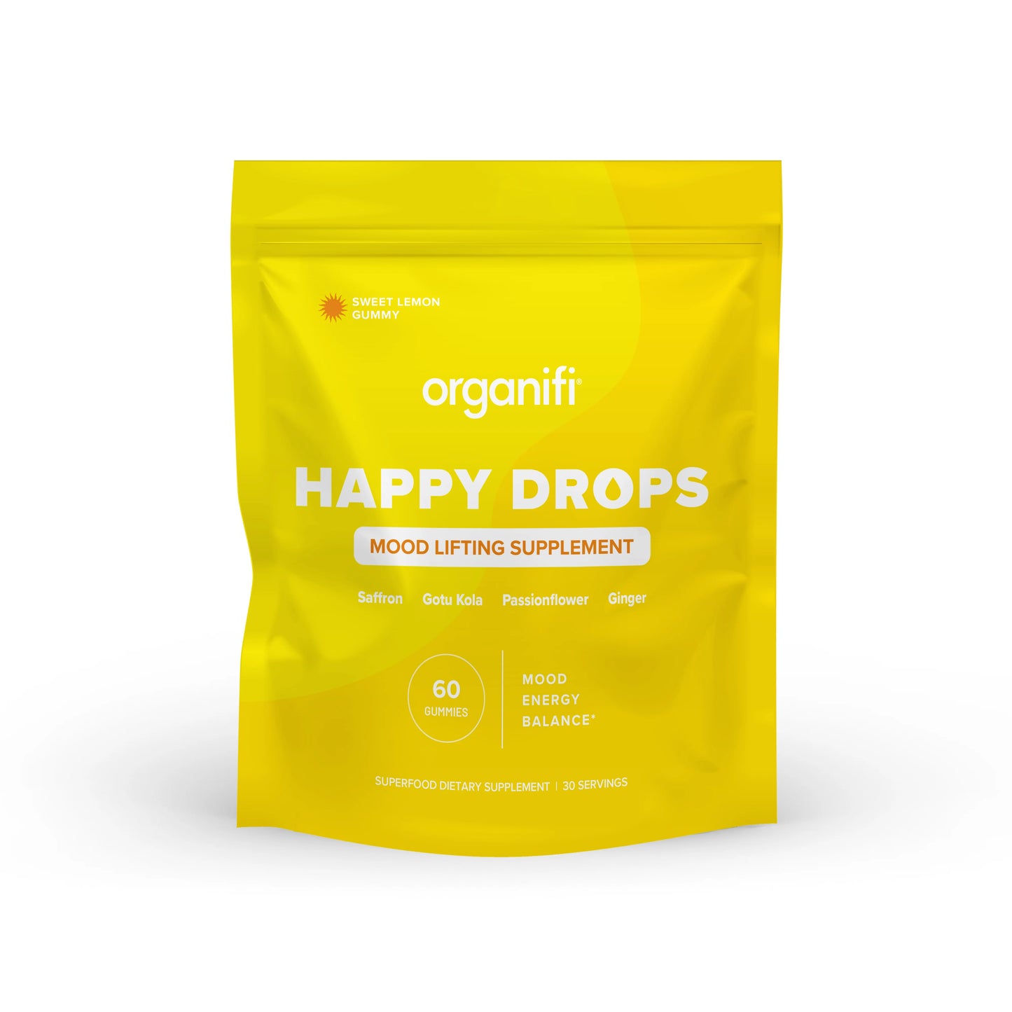 Happy Drops Gummies, Mood Lifting Supplement, 60ct, Organifi