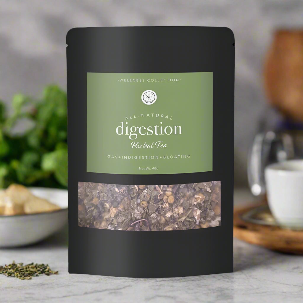 Digestion Herbal Tea, Gas + Indigestion + Bloating, 40g, Rowe Casa Organics