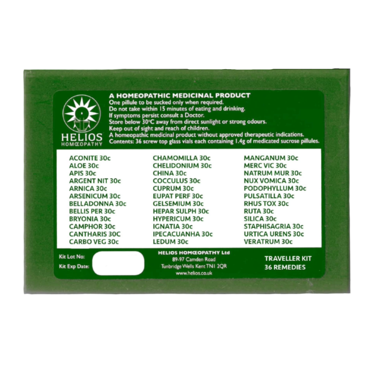 36 Homeopathic Remedy TRAVEL Kit, Helios