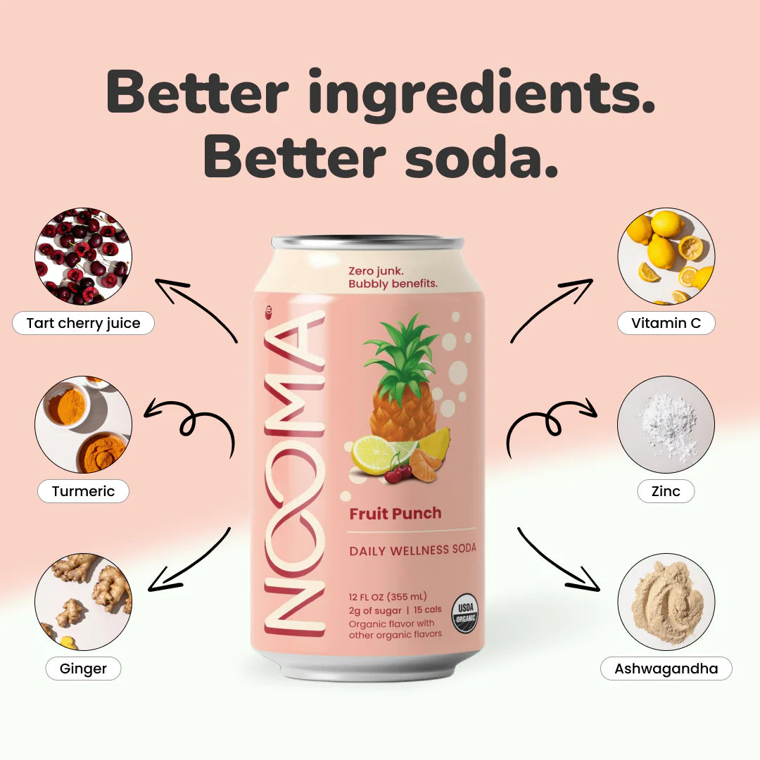 Daily Wellness Sodas - Fruit Punch, 12oz, NOOMA