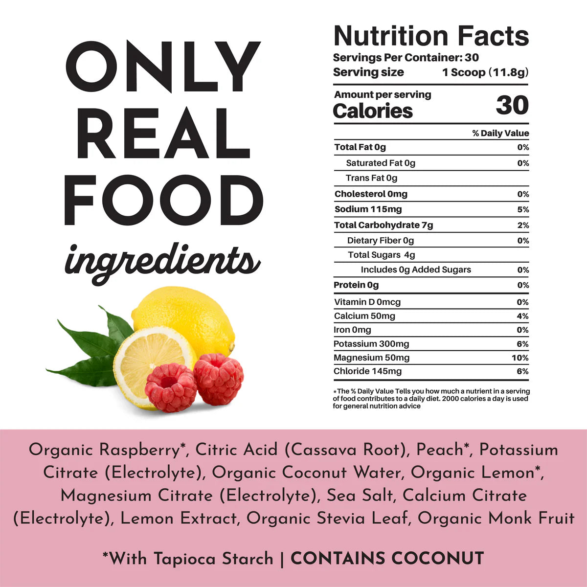 20 Single Serving Packs Electrolytes, Just Ingredients