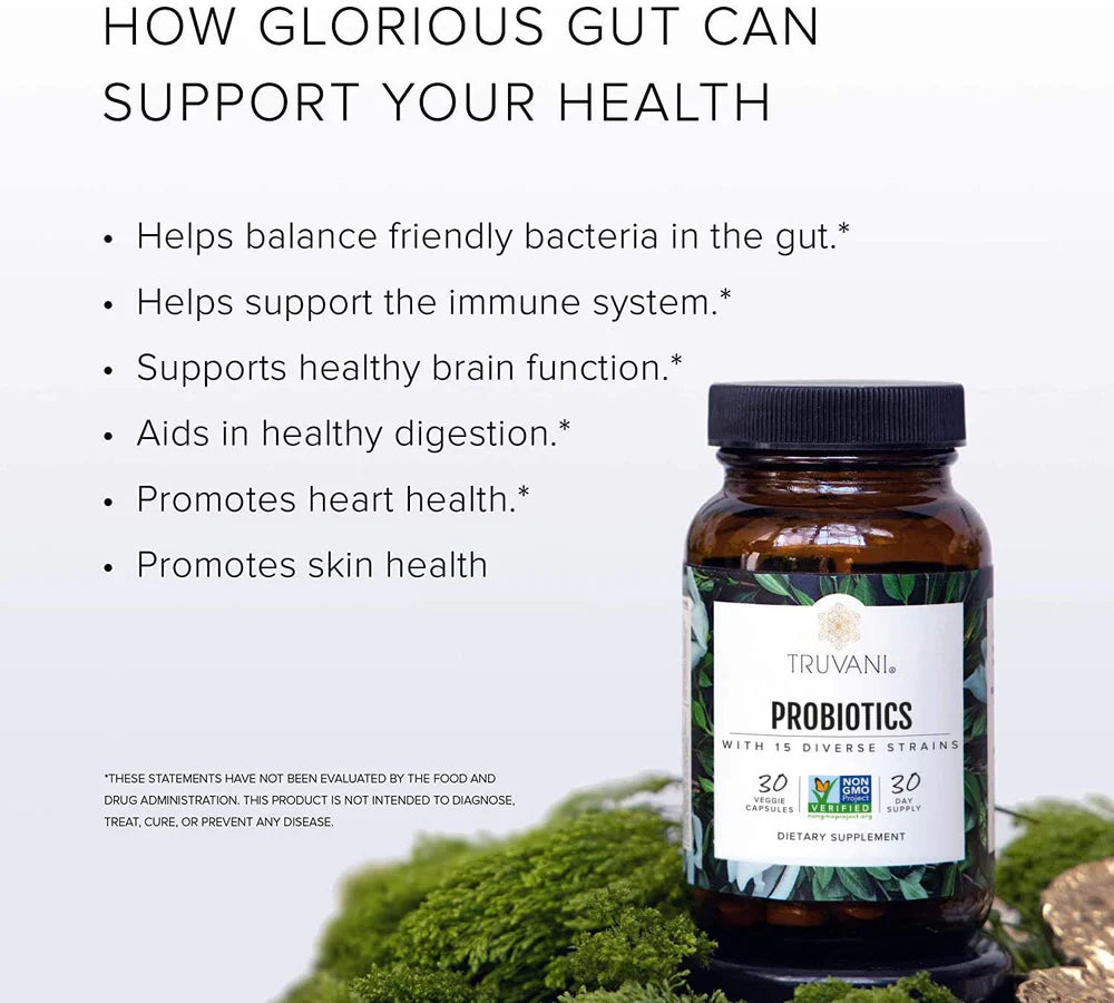 Probiotics With 15 Diverse Strains, 30 Tablets, Truvani