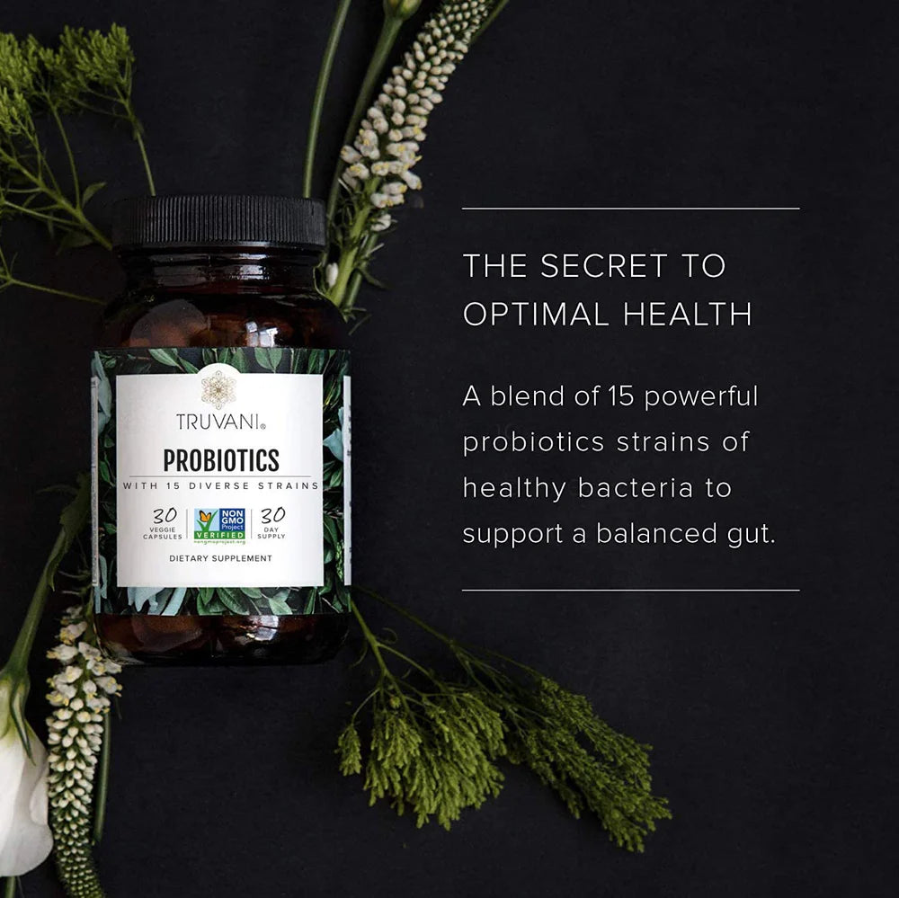 Probiotics With 15 Diverse Strains, 30 Tablets, Truvani