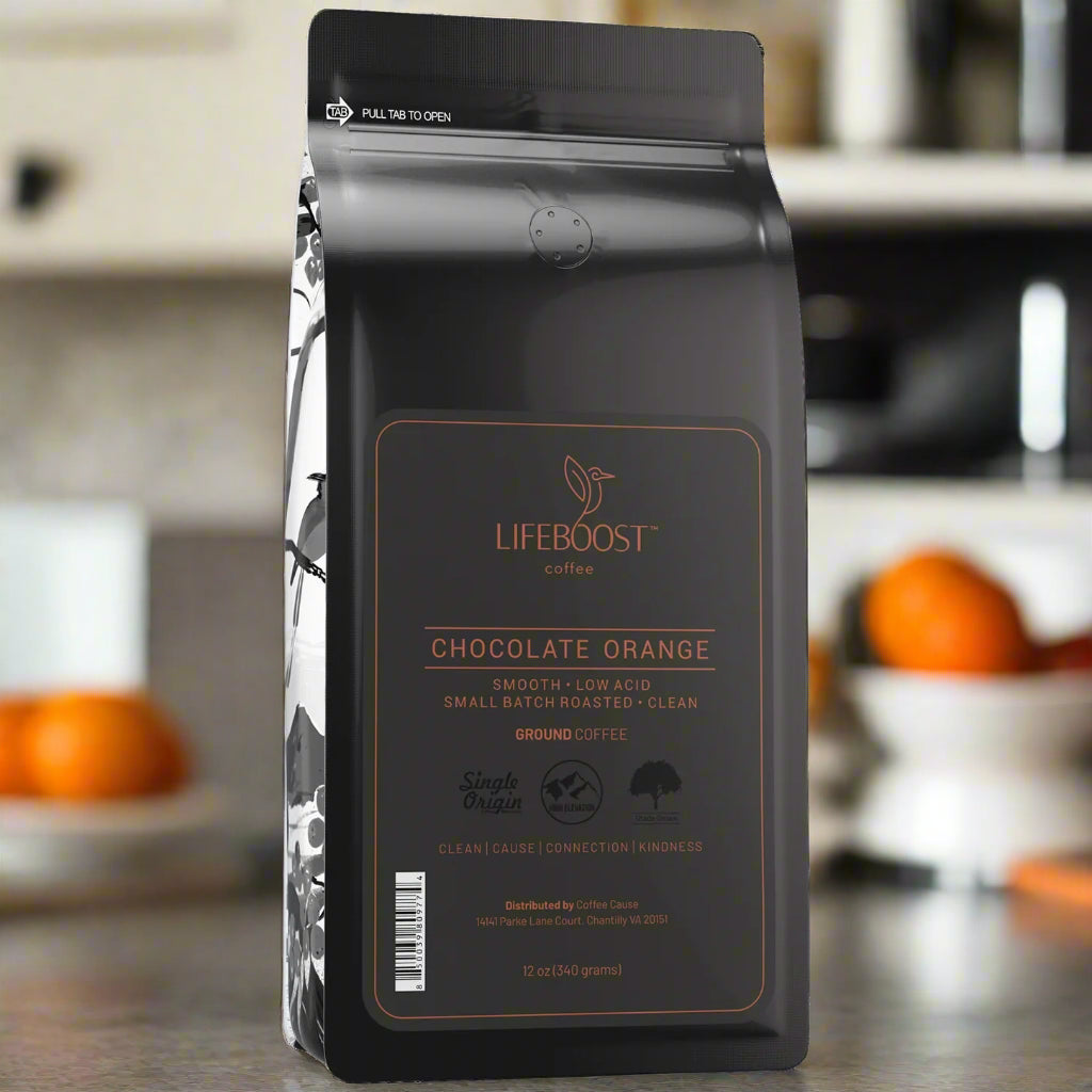 Chocolate Covered Orange Ground Coffee, 12oz, LifeBoost