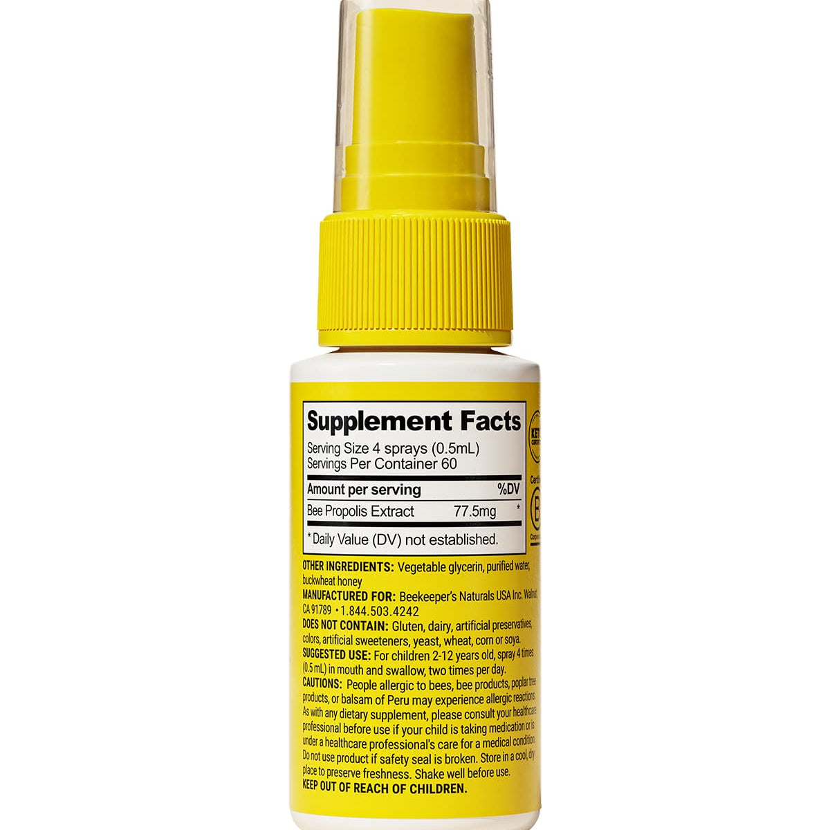 Kids Propolis Immune Support, Daily Throat Spray, Beekeeper's Naturals