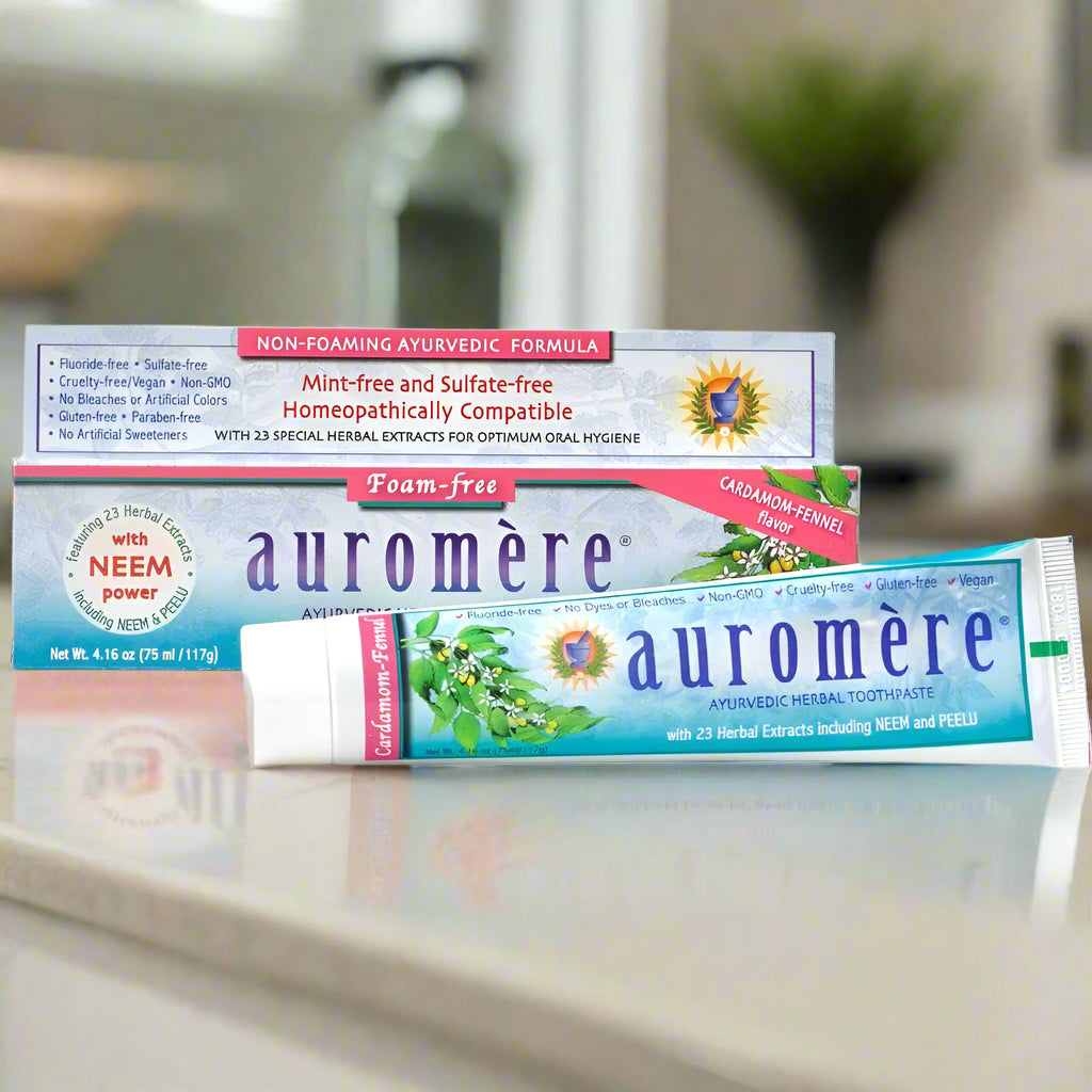 Cardamom Fennel Herbal Toothpaste, 4.16 oz, Auromere Ayurvedic Imports