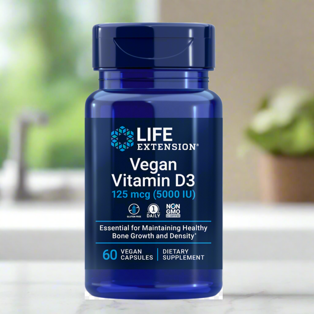 Vegan Vitamin D3, 125 mcg (5000 IU), 60 Vegan Capsules, Life Extension