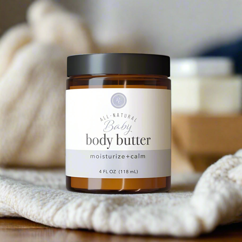 Baby Body Butter, Moisturize + Calm, 4oz, Rowe Casa Organics