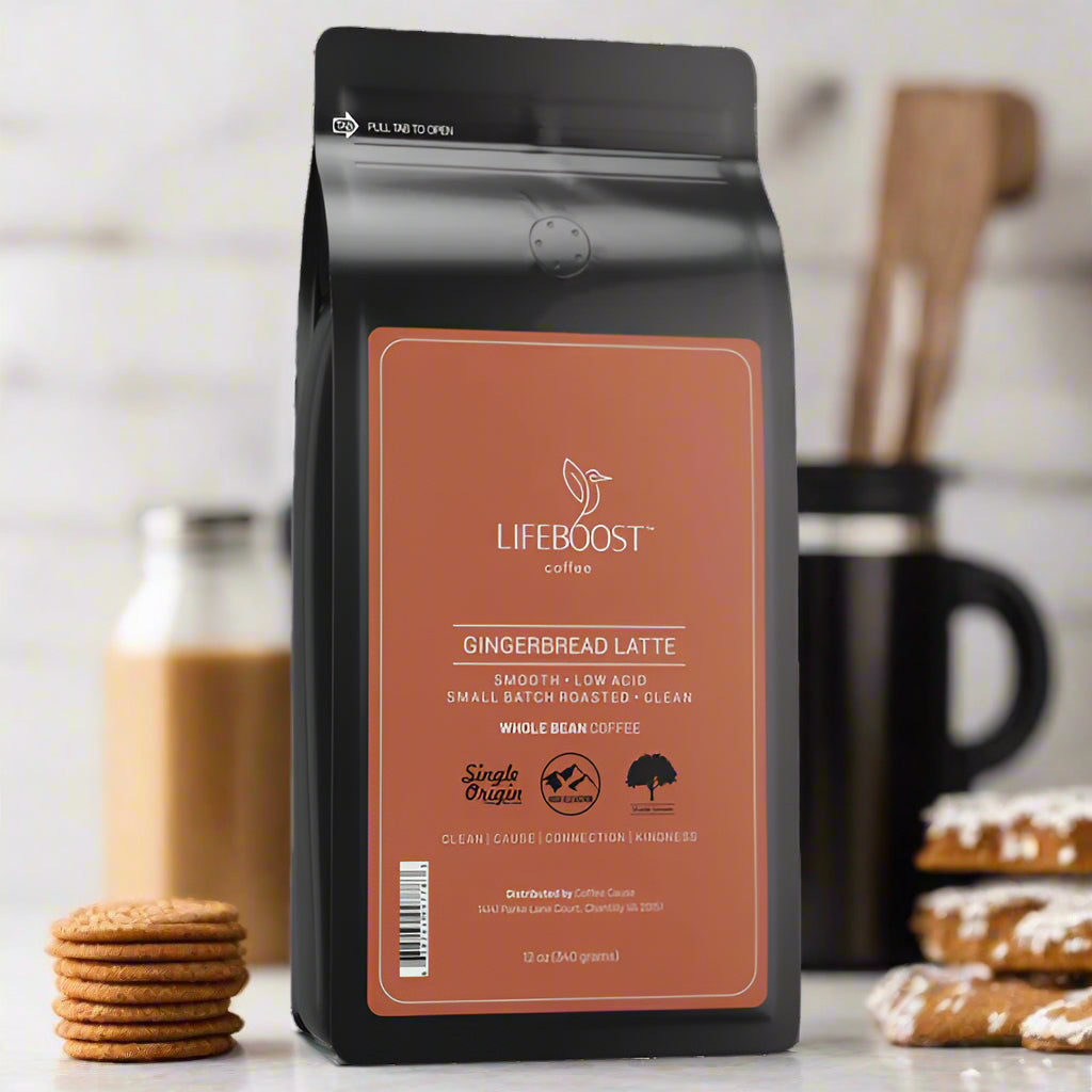 Gingerbread Latte Ground Coffee, 12oz, LifeBoost