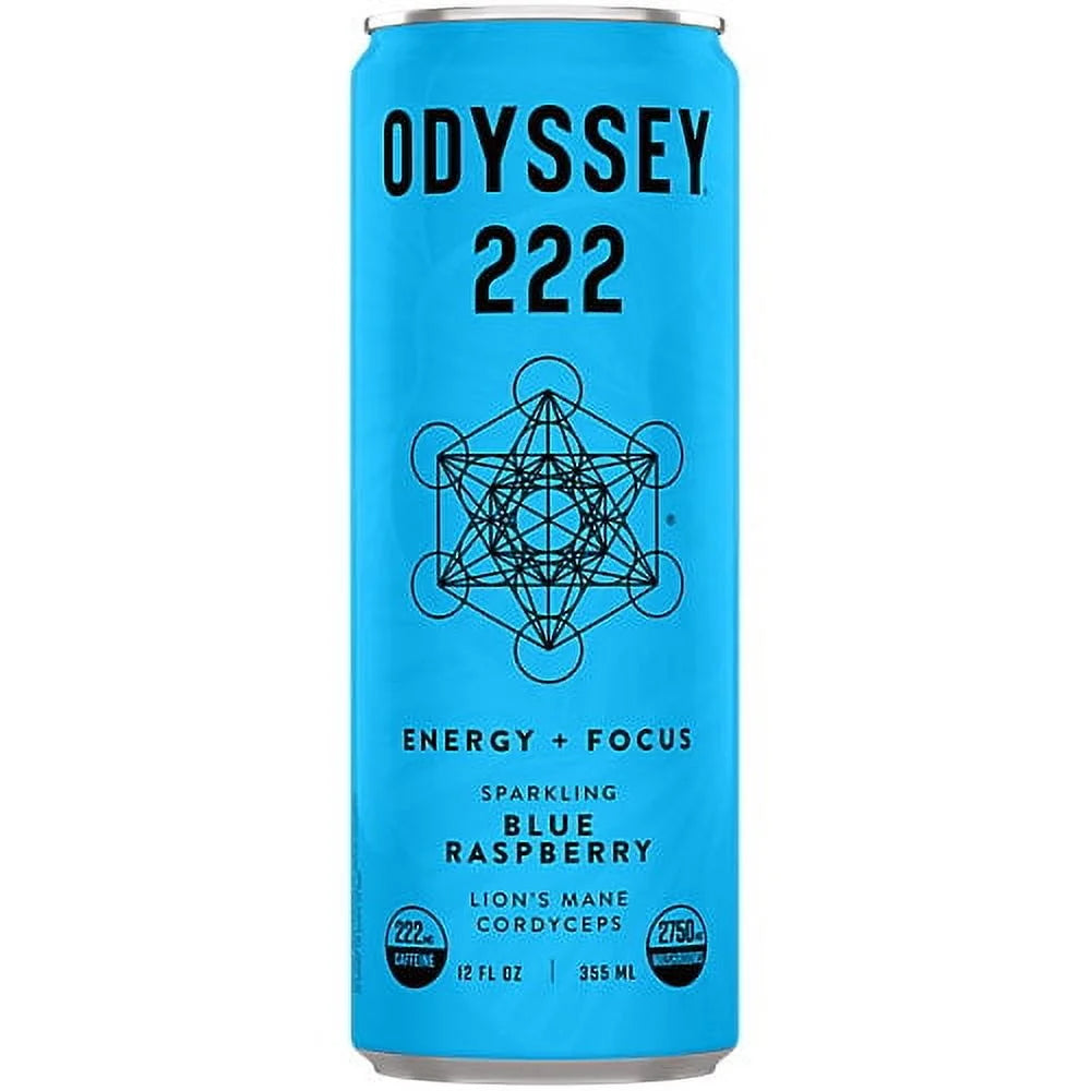 Blue Raspberry Sparkling Mushroom ENERGY + FOCUS Drink, Odyssey