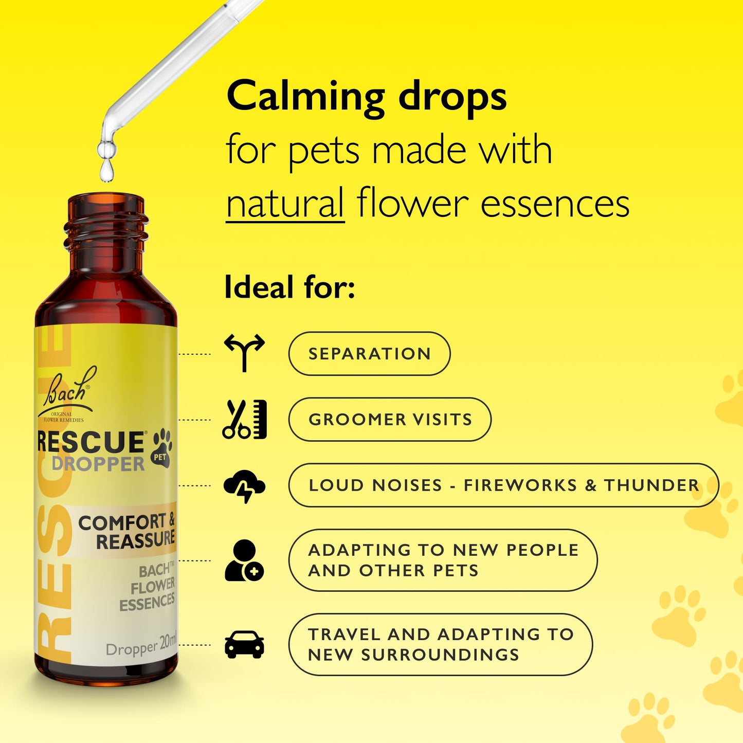Bach Rescue Remedy Pet Dropper, Natural Stress Relief for Pets, 20mL