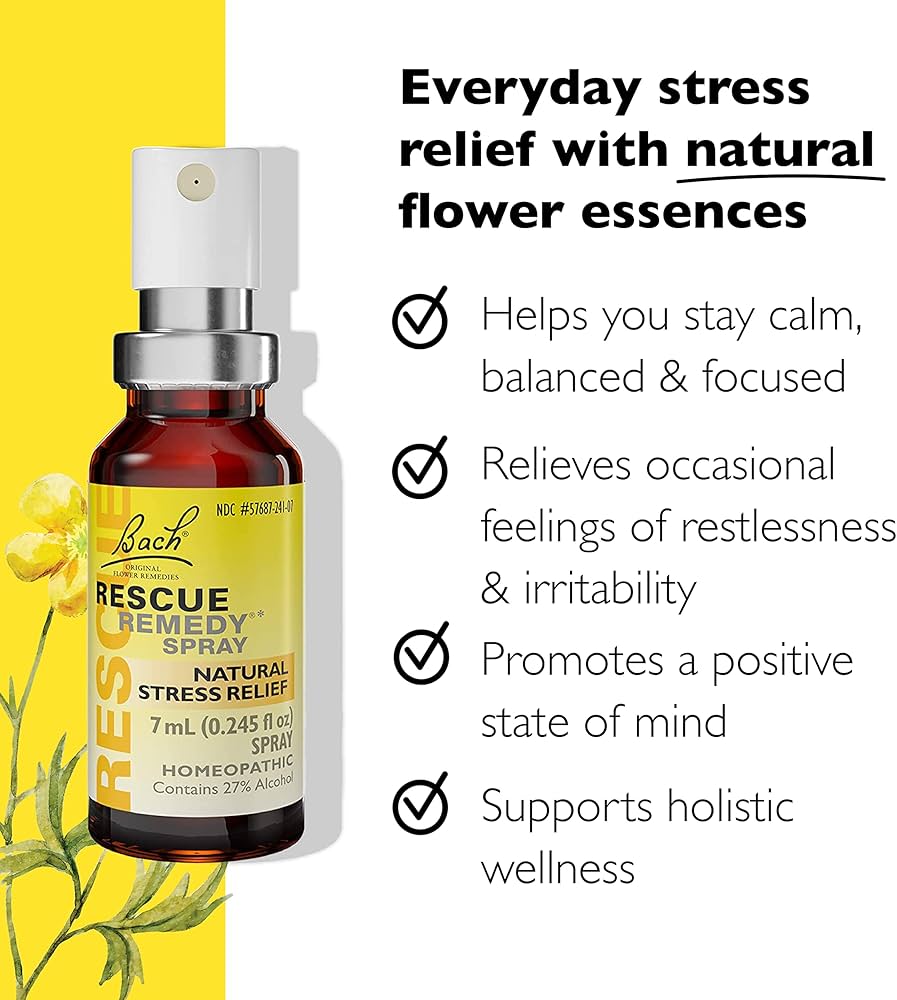 Bach Rescue Remedy Spray, Natural Stress Relief, 20mL