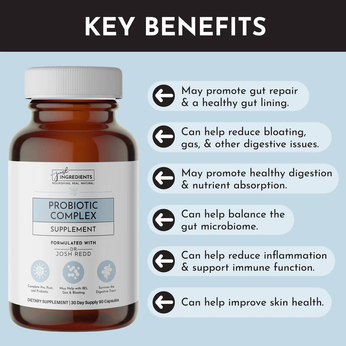 Probiotic Complex Capsules, 90 Capsules, Just Ingredients