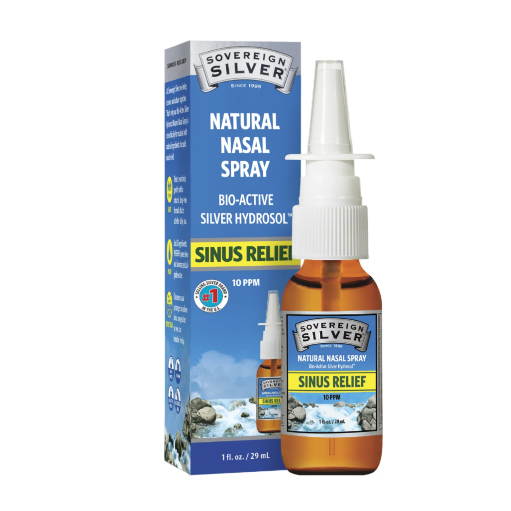 Bio-Active Silver Hydrosol Nasal Spray Sinus Relief (10 PPM), 1-2 fl oz
