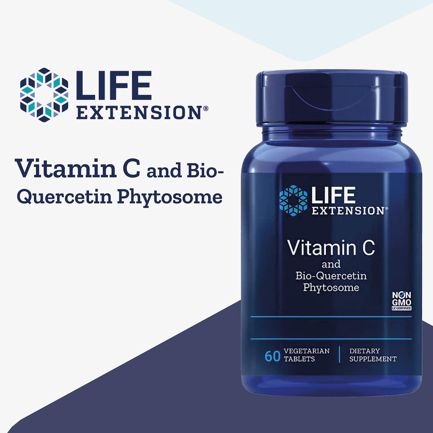 Vitamin C and Bio-Quercetin Phytosome - Immune Support, 60 Capsules, Life Extension