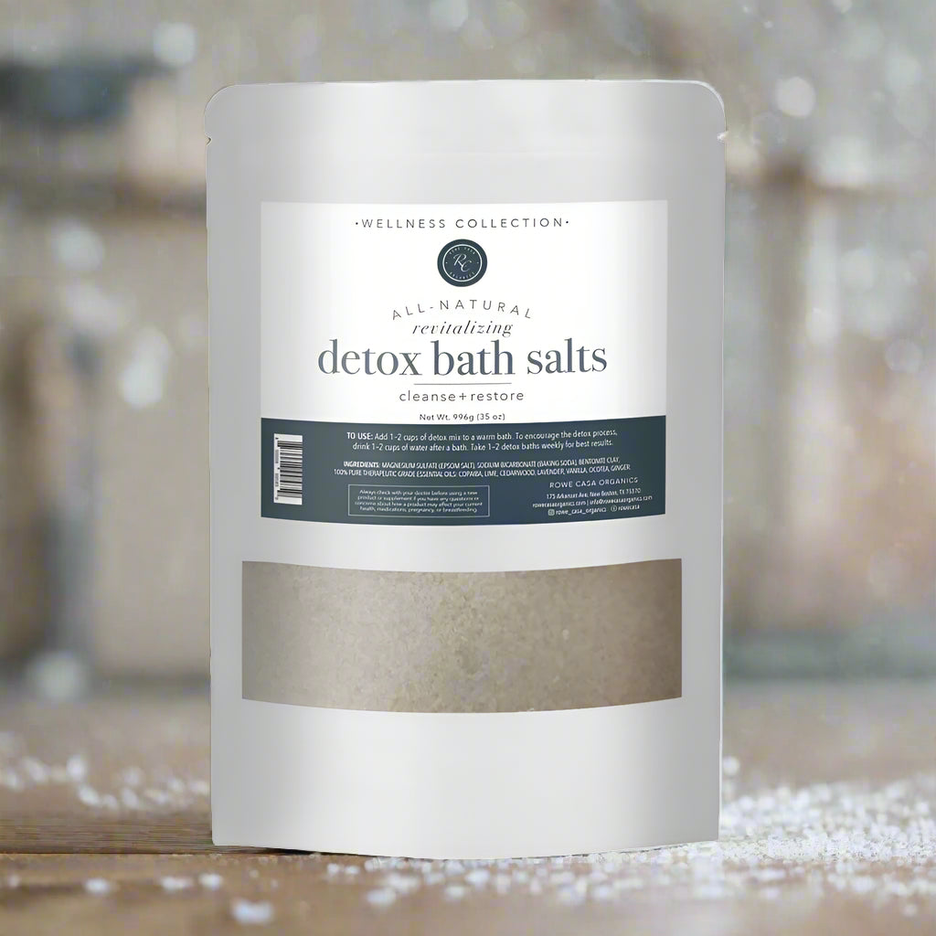 Revitalizing Detox Bath Salts, Cleanse + Restore, 35oz, Rowe Casa Organics