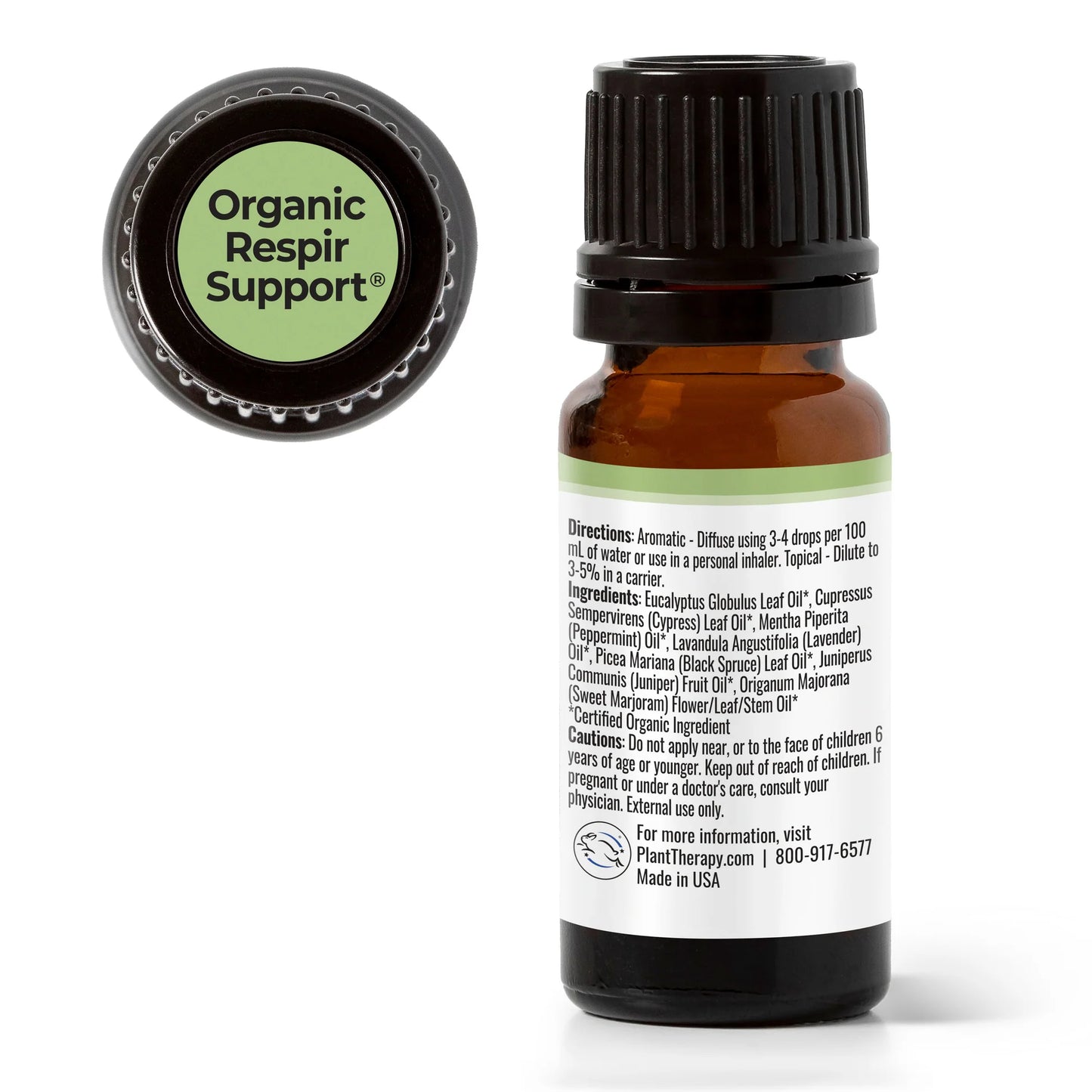 Organic Respir Support Oil, 10ml, Plant Therapy