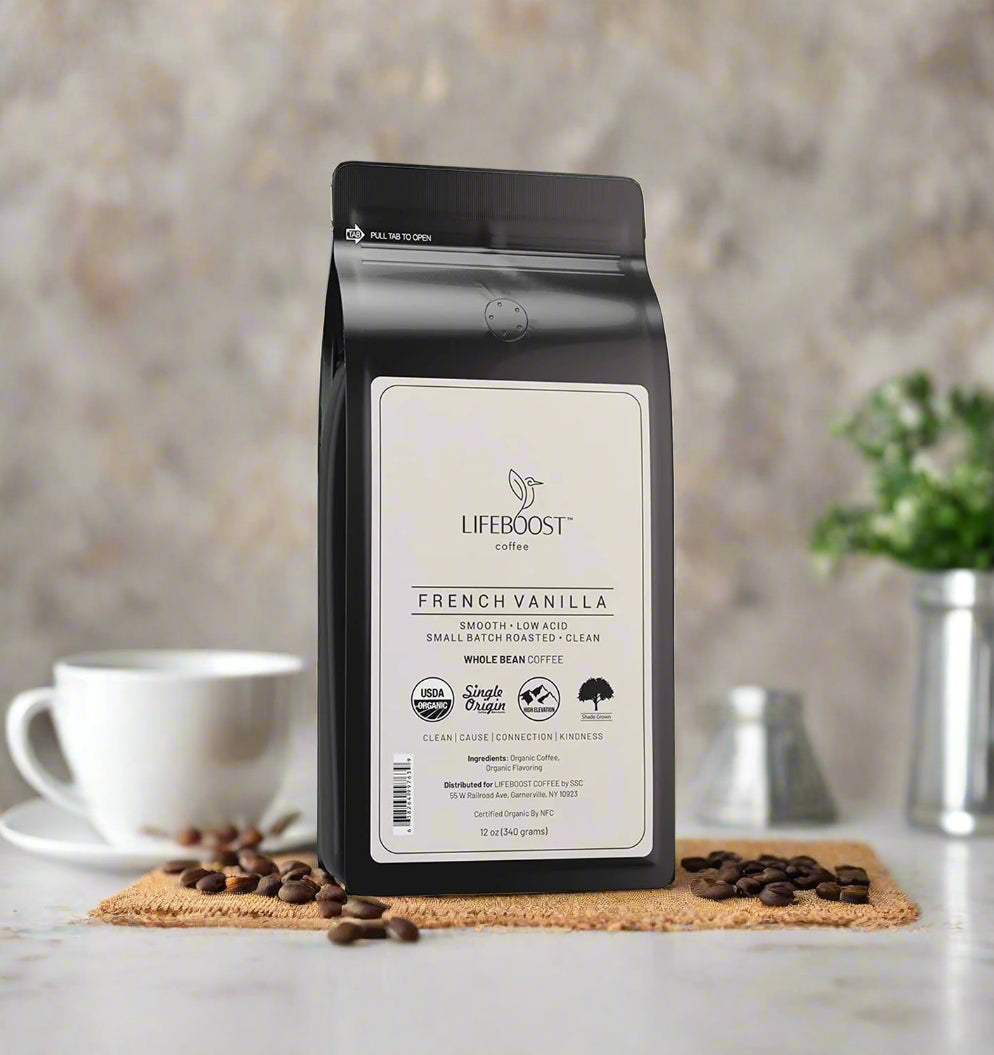 French Vanilla Ground Coffee, 12oz, LifeBoost