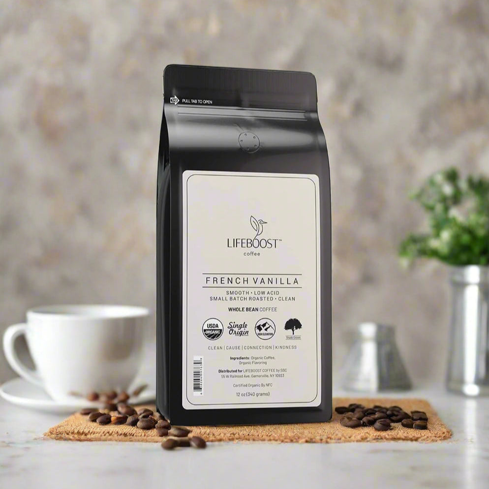 French Vanilla Ground Coffee, 12oz, LifeBoost