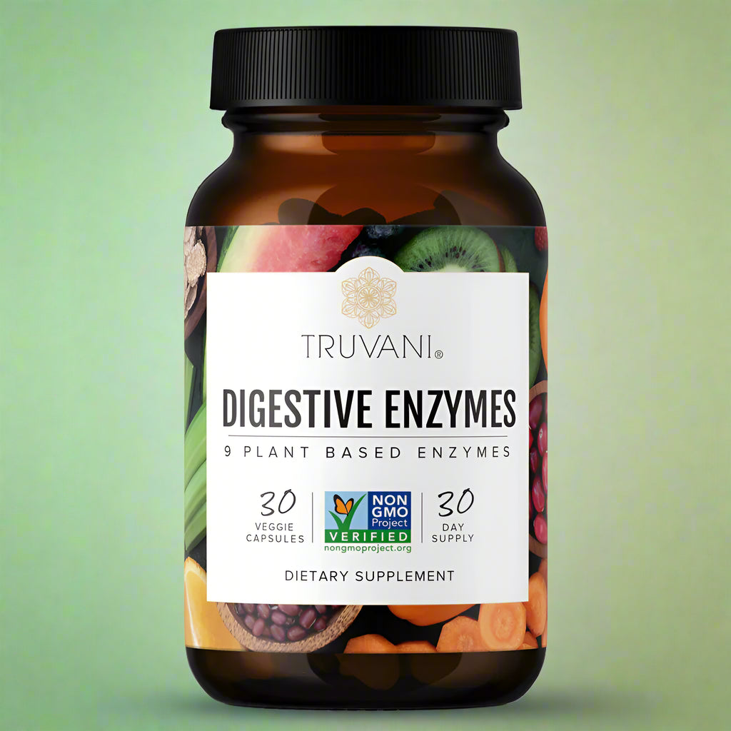 Digestive Enzymes, 9 Plant Based Enzymes, 30 Capsules, Truvani