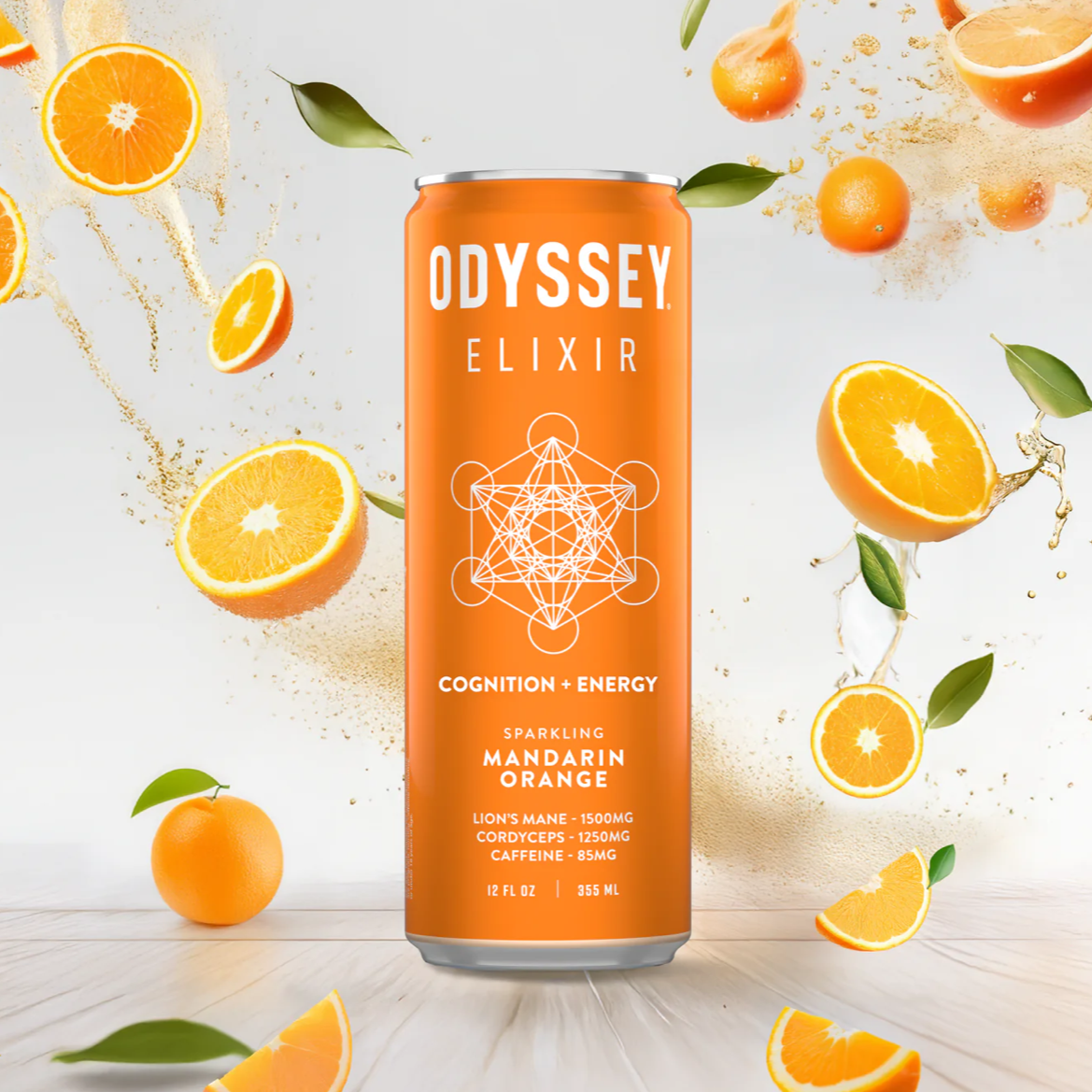 Mandarin Orange Sparkling Mushroom Elixir COGNITION + ENERGY, Odyssey